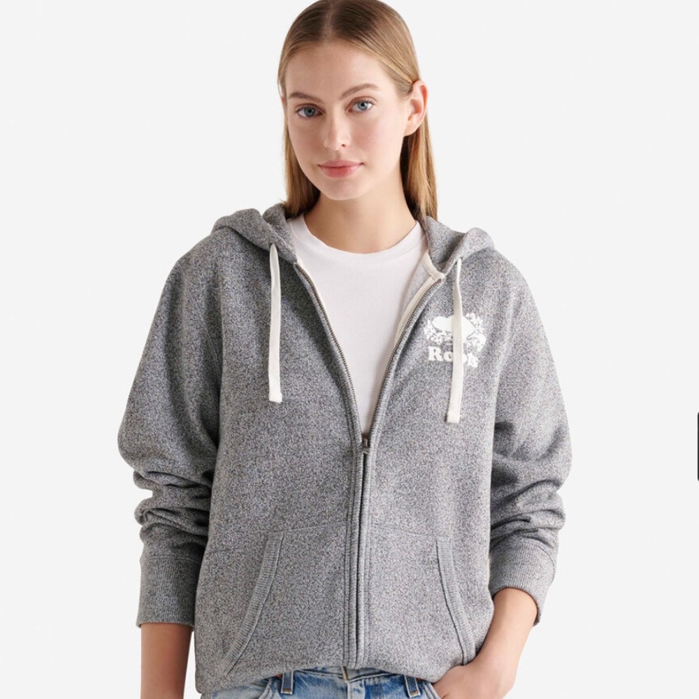 Roots Gray Organic Original Full Zip Hoodie